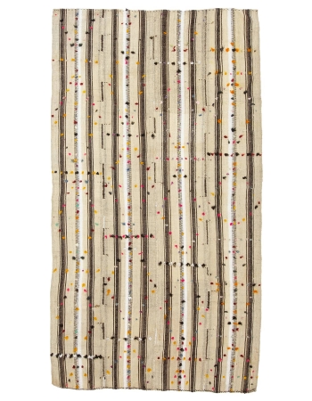 Decorative Vintage Striped Kilim Rug - 5`7" x 10`0"