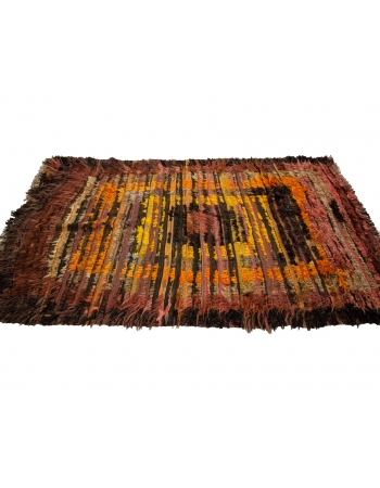 Vintage Decorative Turkish Tulu Rug - 3`10" x 7`3"