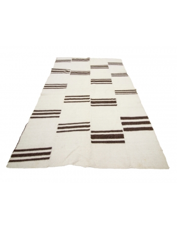 Wool Vintage Natural Kilim Rug - 4`9" x 7`5"