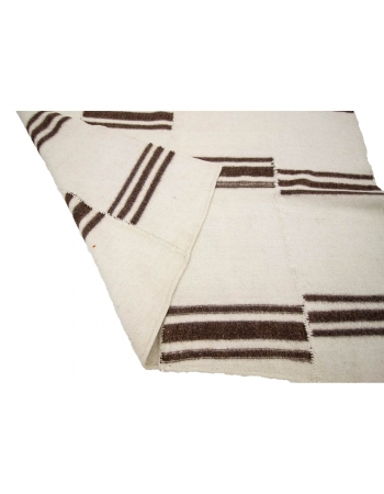 Wool Vintage Natural Kilim Rug - 4`9" x 7`5"