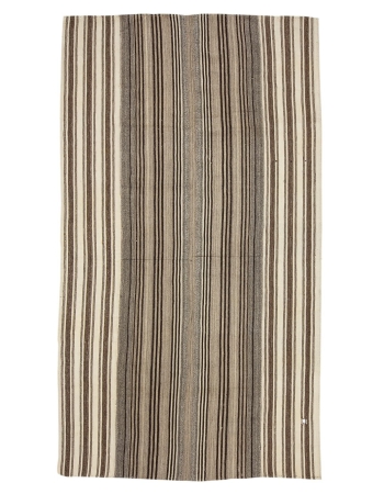 Striped Modern Vintage Turkish Kilim  - 5`11" x 10`8"