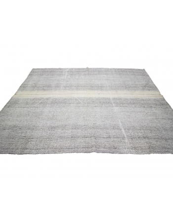 Gray Large Vintage Modern Turkish Kilim  - 7`3" x 10`0"