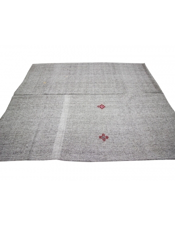 Vintage Gray Turkish Kilim Rug - 7`3" x 9`2"