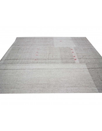 Large Gray Vintage Kilim Rug - 7`7" x 10`4"