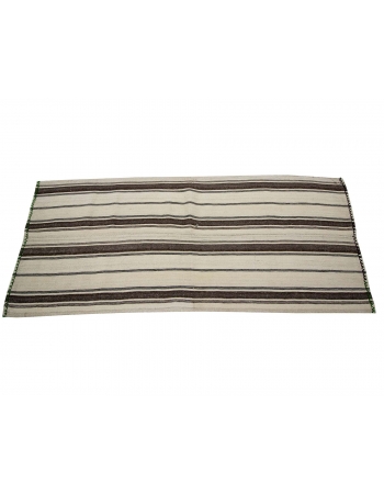 Striped Wool Vintage Turkish Kilim - 2`6" x 5`11"