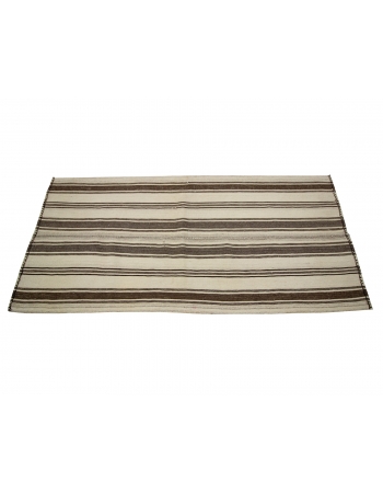 Natural Striped Vintage Kilim Rug - 2`8" x 5`11"