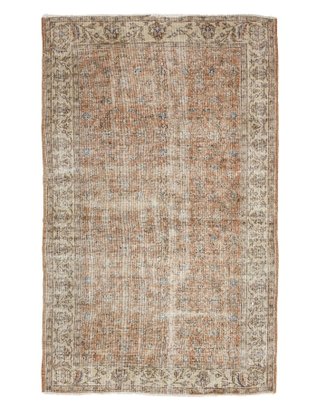 Distressed Vintage Turkish Rug - 5`3" x 8`6"