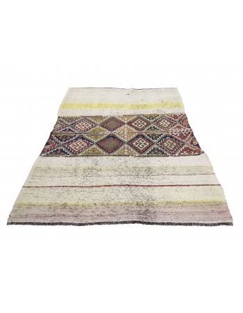 Unique Vintage Small Decorative Kilim - 4`7" x 5`1"