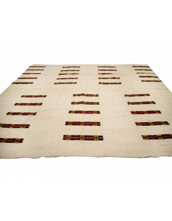 Oversized Unique Vintage Hemp Kilim Rug - 9`8" x 16`3"