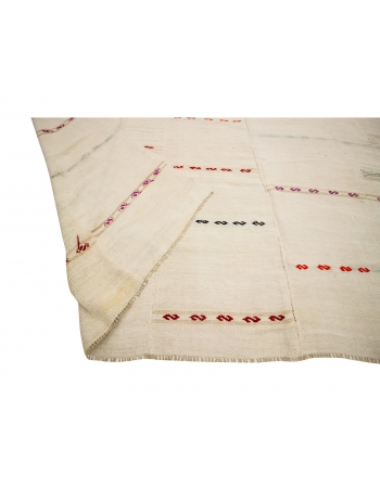 Vİntage Striped Hemp Kilim Rug - 12`8" x 13`5"