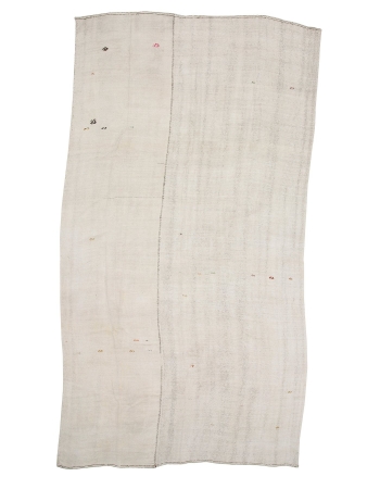 Oversized Vintage White Hemp Kilim Rug - 8`6" x 15`11"