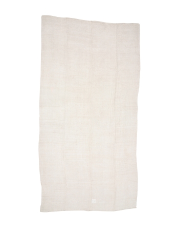 White Oversized Vintage Hemp Kilim Rug - 8`10" x 17`1"