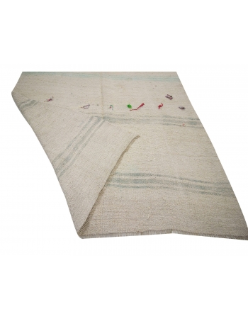 Hemp Vintage Unique Kilim Rug - 5`11" x 13`1"