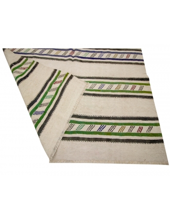 Vintage Striped Hemp Kilim Rug - 5`0" x 8`11"