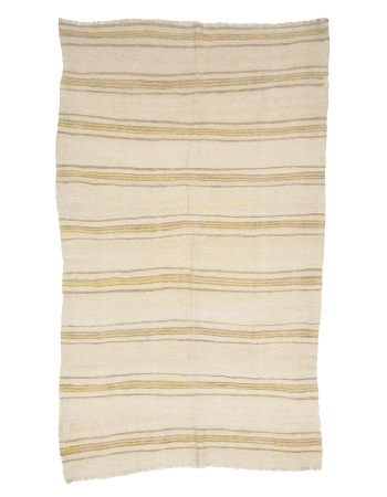 Striped Vintage Hemp Kilim Rug - 5`3" x 8`8"