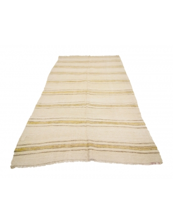 Striped Vintage Hemp Kilim Rug - 5`3" x 8`8"