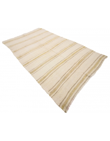 Striped Vintage Hemp Kilim Rug - 5`3" x 8`8"