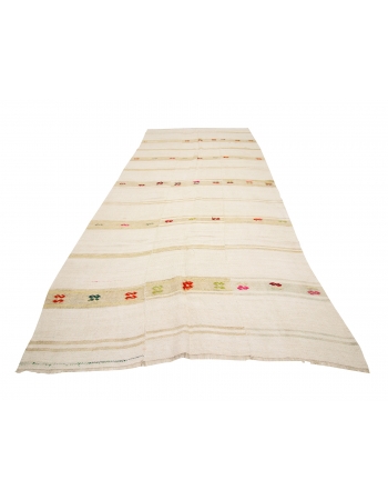 Vintage Striped Hemp Kilim Rug - 6`3" x 13`7"