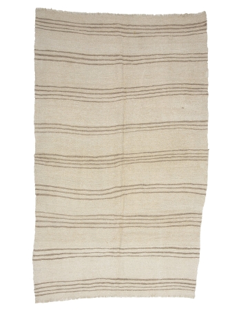 Striped Vintage Hemp Kilim Rug - 5`5" x 8`6"