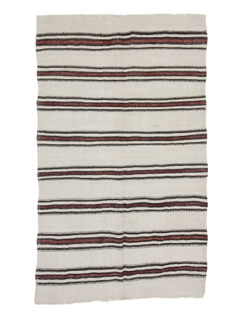 Vintage Striped Hemp Kilim Rug - 4`9" x 7`9"