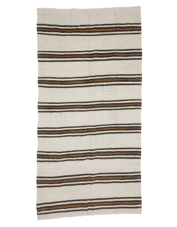 Vintage Striped Hemp Kilim Rug - 4`9" x 9`4"