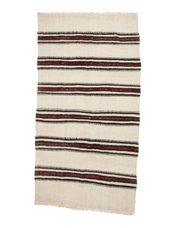 Striped Vintage Hemp Kilim Rug - 4`3" x 7`10"