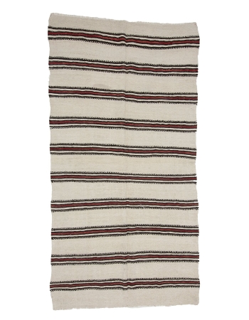 Striped Hemp Vintage Kilim Rug - 4`9" x 9`4"
