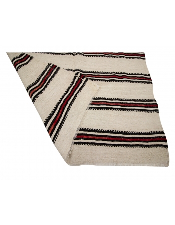 Striped Hemp Vintage Kilim Rug - 4`9" x 9`4"
