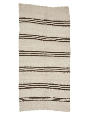 Vintage Hemp Striped Kilim Rug - 4`3" x 8`6"