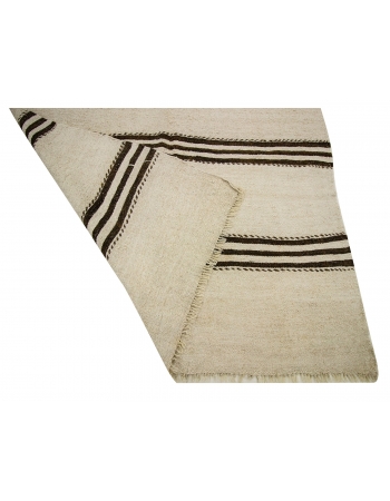 Vintage Hemp Striped Kilim Rug - 4`3" x 8`6"