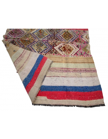 Decorative Vintage Turkish Kilim Rug - 4`7" x 5`3"