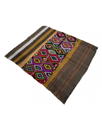 Colorful Vintage Decorative Small Kilim - 4`7" x 5`5"