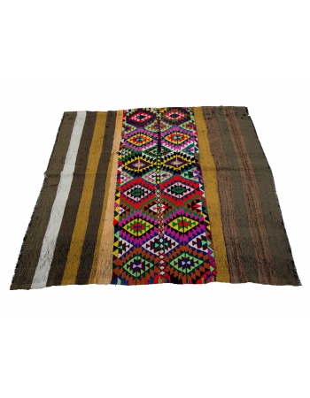 Colorful Vintage Decorative Small Kilim - 4`7" x 5`5"