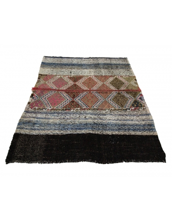 Decorative Vintage Kilim Rug - 4`7" x 5`1"