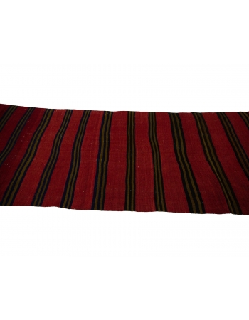 Vintage Red Turkish Kilim Runner - 3`0" x 13`5"