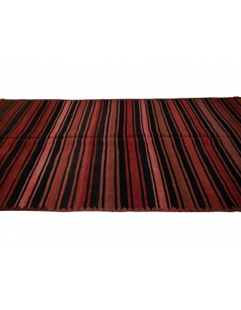 Striped Wool Vintage Kilim Rug - 5`0" x 11`0"