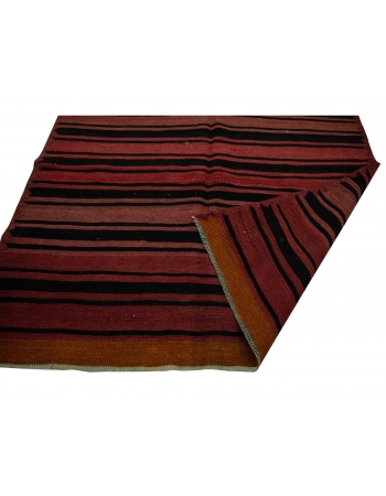 Striped Wool Vintage Kilim Rug - 5`0" x 11`0"