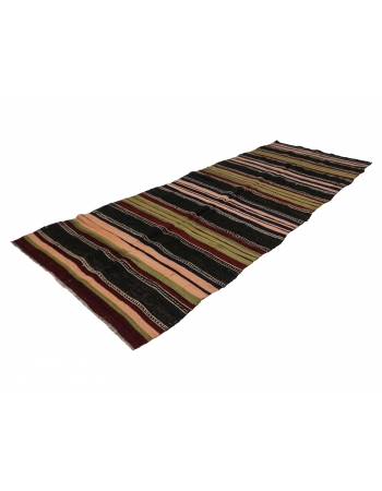 Vintage Striped Turkish Kilim Rug - 4`10" x 12`6"