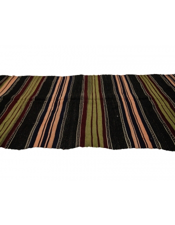 Vintage Striped Turkish Kilim Rug - 4`10" x 12`6"