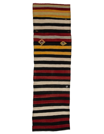 Striped Vintage Kilim Runner - 2`10" x 9`10"