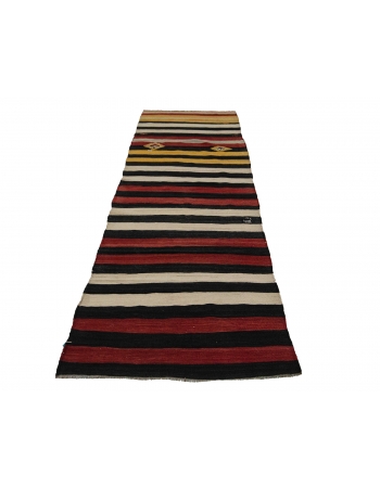 Striped Vintage Kilim Runner - 2`10" x 9`10"