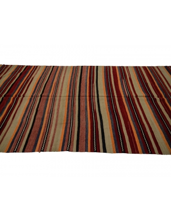 Striped Vintage Wool Kilim Rug - 5`0" x 11`2"