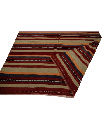 Striped Vintage Wool Kilim Rug - 5`0" x 11`2"