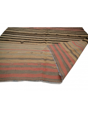Striped Wool Vintage Kilim Rug - 5`10" x 7`7"