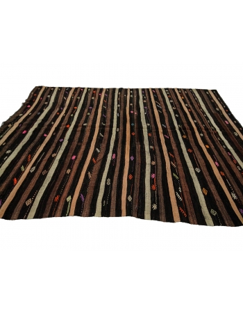 Striped Goat Hair Vintage Kilim Rug - 7`0" x 10`0"