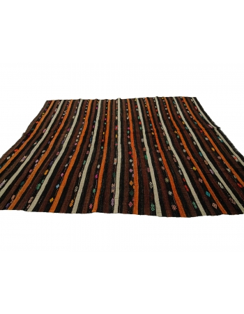 Striped Vintage Goat Hair Kilim Rug - 7`8" x 10`2"