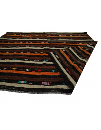 Striped Vintage Goat Hair Kilim Rug - 7`8" x 10`2"