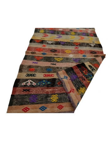 Decorative Vintage Turkish Kilim Runner - 3`3" x 8`8"