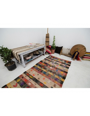 Decorative Vintage Turkish Kilim Runner - 3`3" x 8`8"