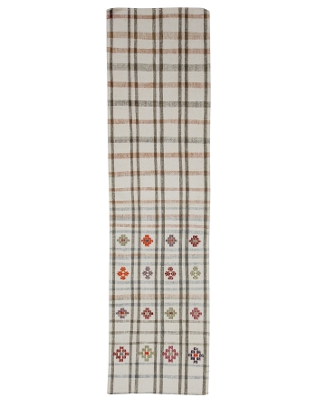 Vintage Modern Cotton Kilim Runner - 2`4" x 8`7"